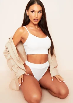 Seamless & Shapewear|Lingerie*Missy Empire Maria High Waisted Thong Ivory