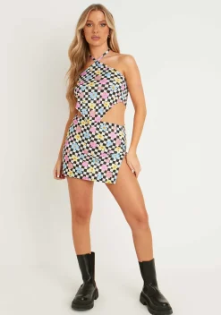 Rave Outfits|Skirts*Missy Empire Marlin Multi Printed Rib Micro Mini Skirt
