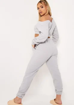 Airport Vibin'|Loungewear*Missy Empire Melina Fleece Joggers Grey