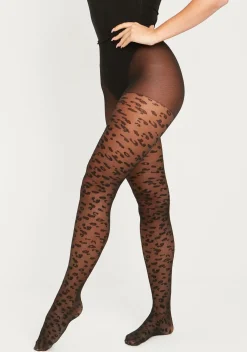 Rave Outfits|Socks & Tights*Missy Empire Mila Black Leopard Print Tights