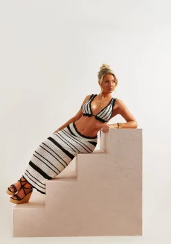 Tops|Knitwear*Missy Empire Miley Black & White Stripe Knitted Bralet