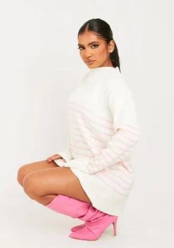 Long Sleeve Dresses|Knitted Dresses*Missy Empire Pink