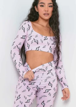 Nightwear*Missy Empire Mollie Pink Lightning Bolt T-Shirt and Legging Pyjama Set