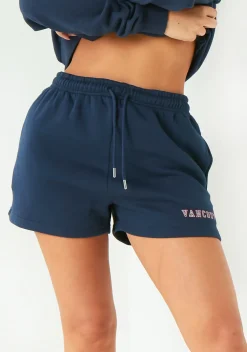 Airport Vibin'|Shorts*Missy Empire Nadia Navy Sweater Shorts Blue
