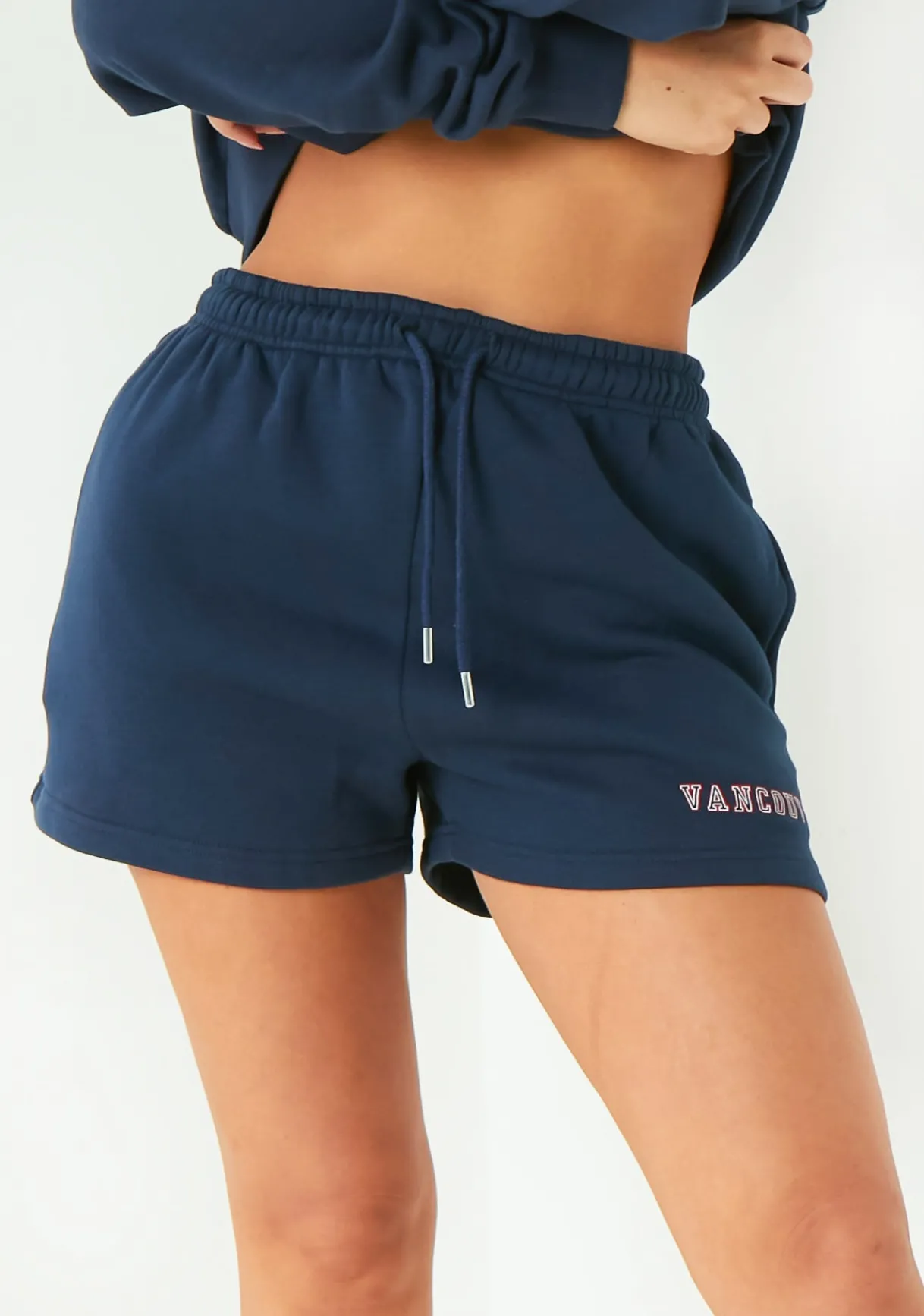 Airport Vibin'|Shorts*Missy Empire Nadia Navy Sweater Shorts Blue