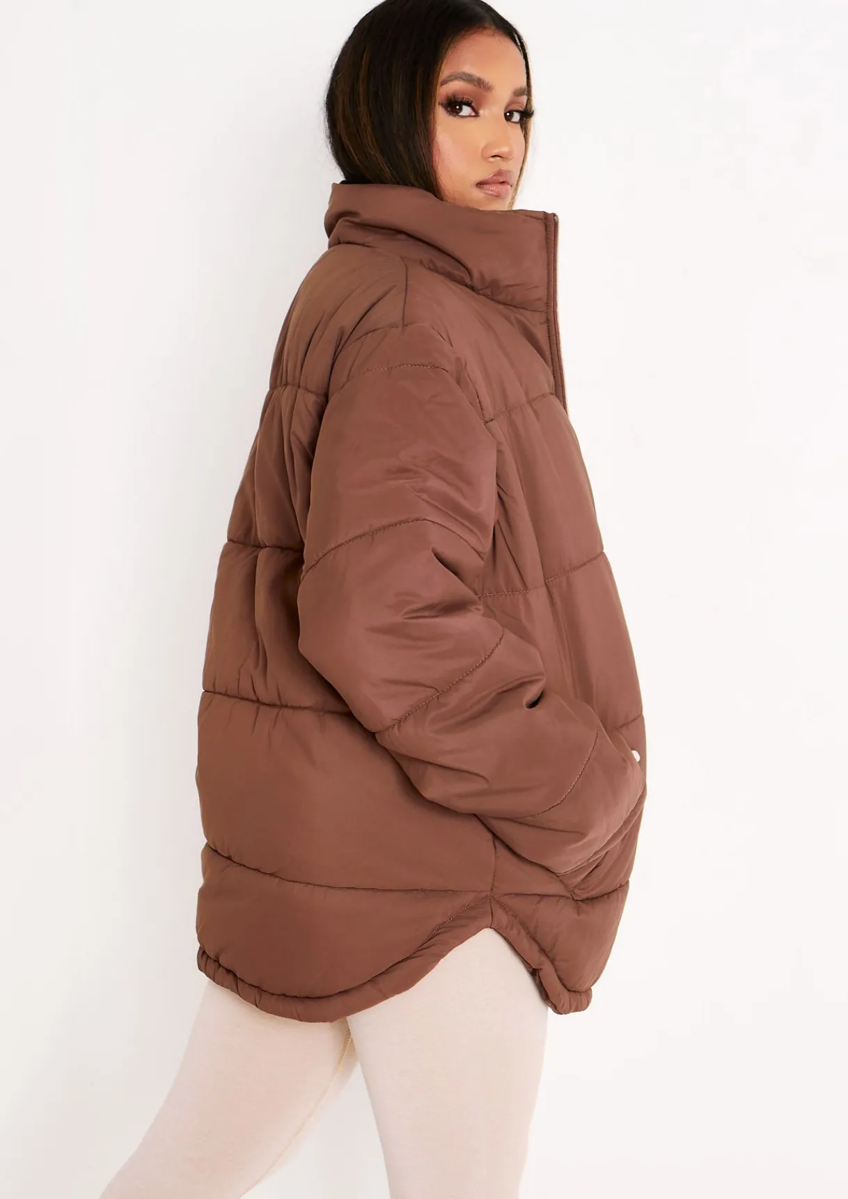 Airport Vibin'|Coats & Jackets*Missy Empire Nalia Chocolate Oversized Puffa Coat