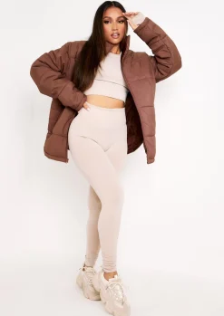 Airport Vibin'|Coats & Jackets*Missy Empire Nalia Chocolate Oversized Puffa Coat