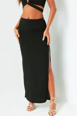 The Party Edit|Skirts*Missy Empire Naya Pencil Maxi Skirt Black