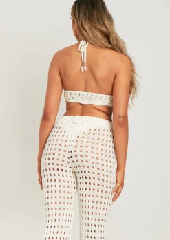 Tops|Knitwear*Missy Empire Nelly Ivory Crochet Halter Neck Top