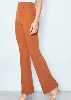 Trousers*Missy Empire Nikita Rust High Waist Straight Leg Trousers