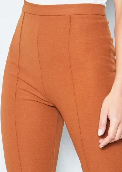 Trousers*Missy Empire Nikita Rust High Waist Straight Leg Trousers