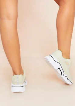 Trainers|Rave Outfits*Missy Empire Nikki Beige Panel Chunky Trainers