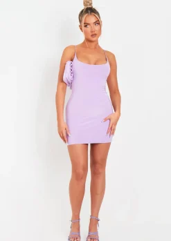 Rave Outfits|Mini Dresses*Missy Empire Nikki Slinky Double Thickness Mini Dress Lilac