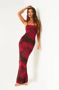 Maxi Dresses|Dresses*Missy Empire Nina Multi Colour Printed Maxi Dress Red