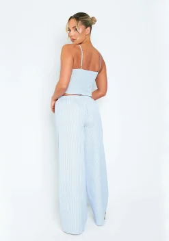 Tops|Co-Ords*Missy Empire Nova Blue & White Striped Crop Top