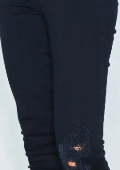 Jeans*Missy Empire Penny Black Distressed Knee Skinny Jeans