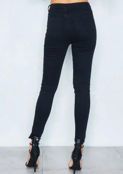 Jeans*Missy Empire Penny Black Distressed Knee Skinny Jeans