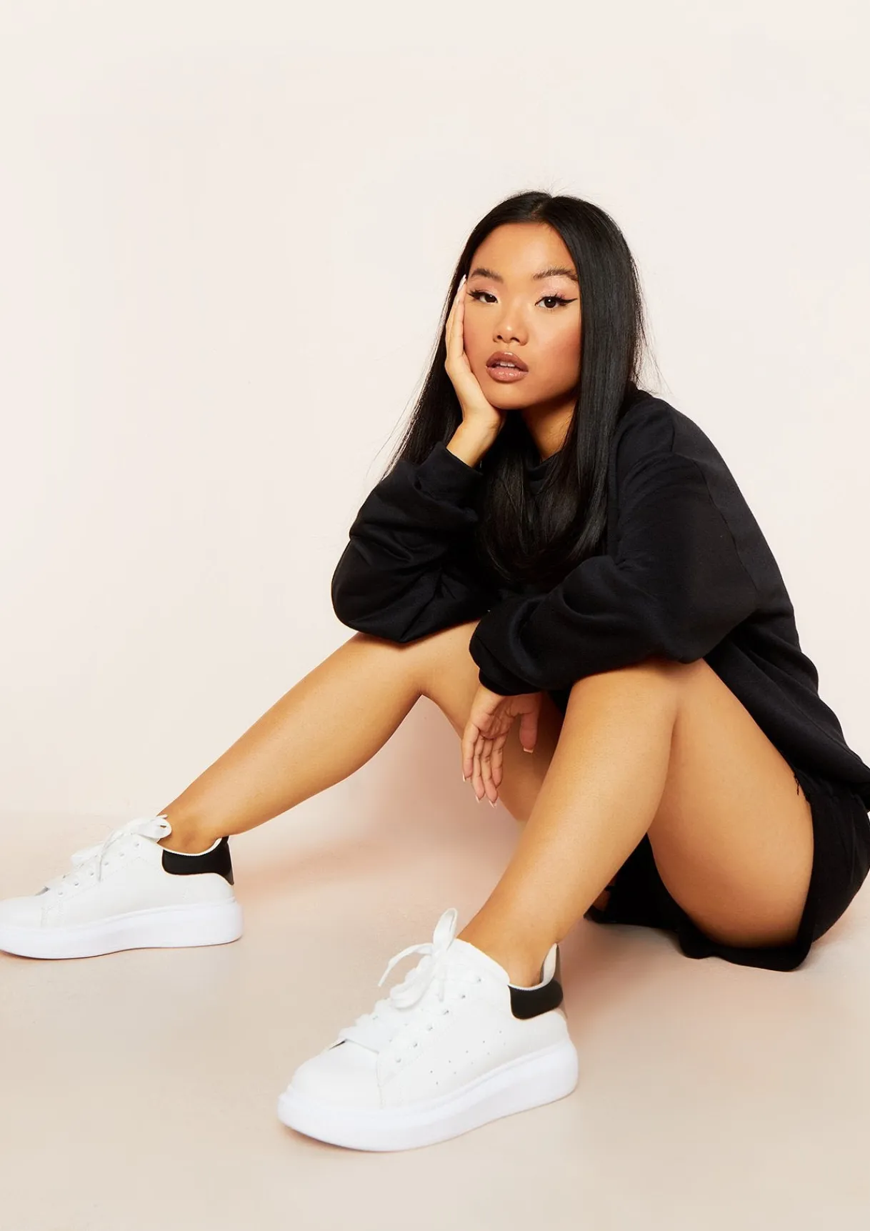 Airport Vibin'|Loungewear*Missy Empire Penny Oversized Sweatshirt Black