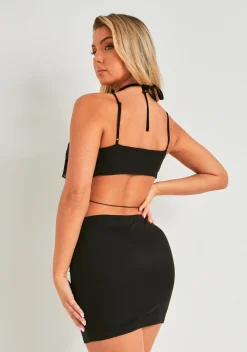 The Party Edit|Little Black Dresses*Missy Empire Pia Black Ruffle Mini Dress