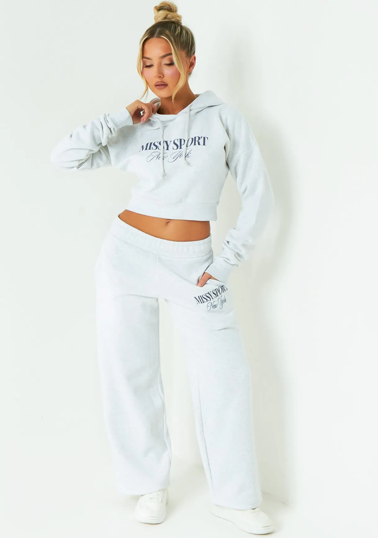 Airport Vibin'|Loungewear*Missy Empire Poppy Grey Missy Sport Slogan Hoodie
