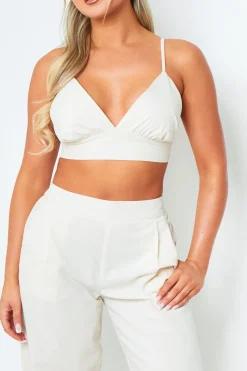 Trousers|Co-Ords*Missy Empire Rachel Cream High Waisted Tailored Wide Leg Trousers
