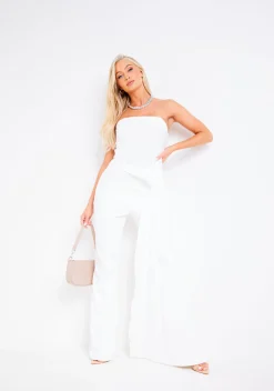 The Party Edit|Trousers*Missy Empire Reyna Tailored Trouser Ivory