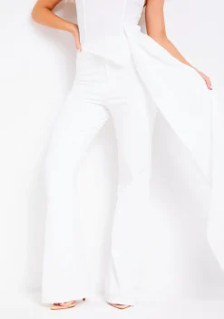 The Party Edit|Trousers*Missy Empire Reyna Tailored Trouser Ivory