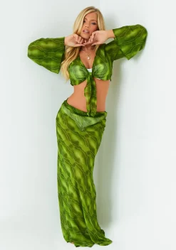 Skirts|Co-Ords*Missy Empire Rose Green Maxi Skirt