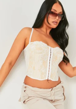 Concert Outfits|Tops*Missy Empire Roxanne Lace Corset Top White