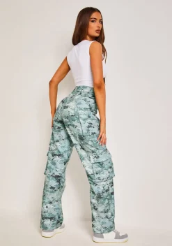 Concert Outfits|Trousers*Missy Empire Roxxi Grey Multi Printed Twill Cargo Trousers