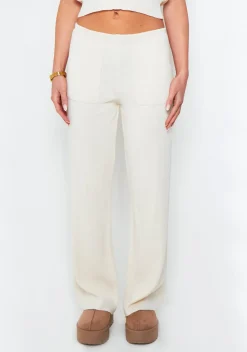 Trousers|Knitwear*Missy Empire Sara Cream Pocket Detail Knitted Trousers