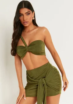 Skirts|Co-Ords*Missy Empire Sarai Olive Knot Detail Mini Skirt