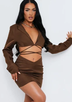 Skirts|Co-Ords*Missy Empire Sasha Chocolate Dipped Waist Mini Skirt Co-ord