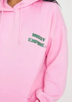 Airport Vibin'|Tracksuits*Missy Empire Serena Baby Pink Printed Oversized Hoodie