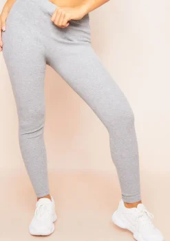 Airport Vibin'|Leggings*Missy Empire Siera High Waist Thick Ribbed Leggings Grey