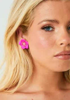 Earrings*Missy Empire Skyla Hot Pink Flower Earrings