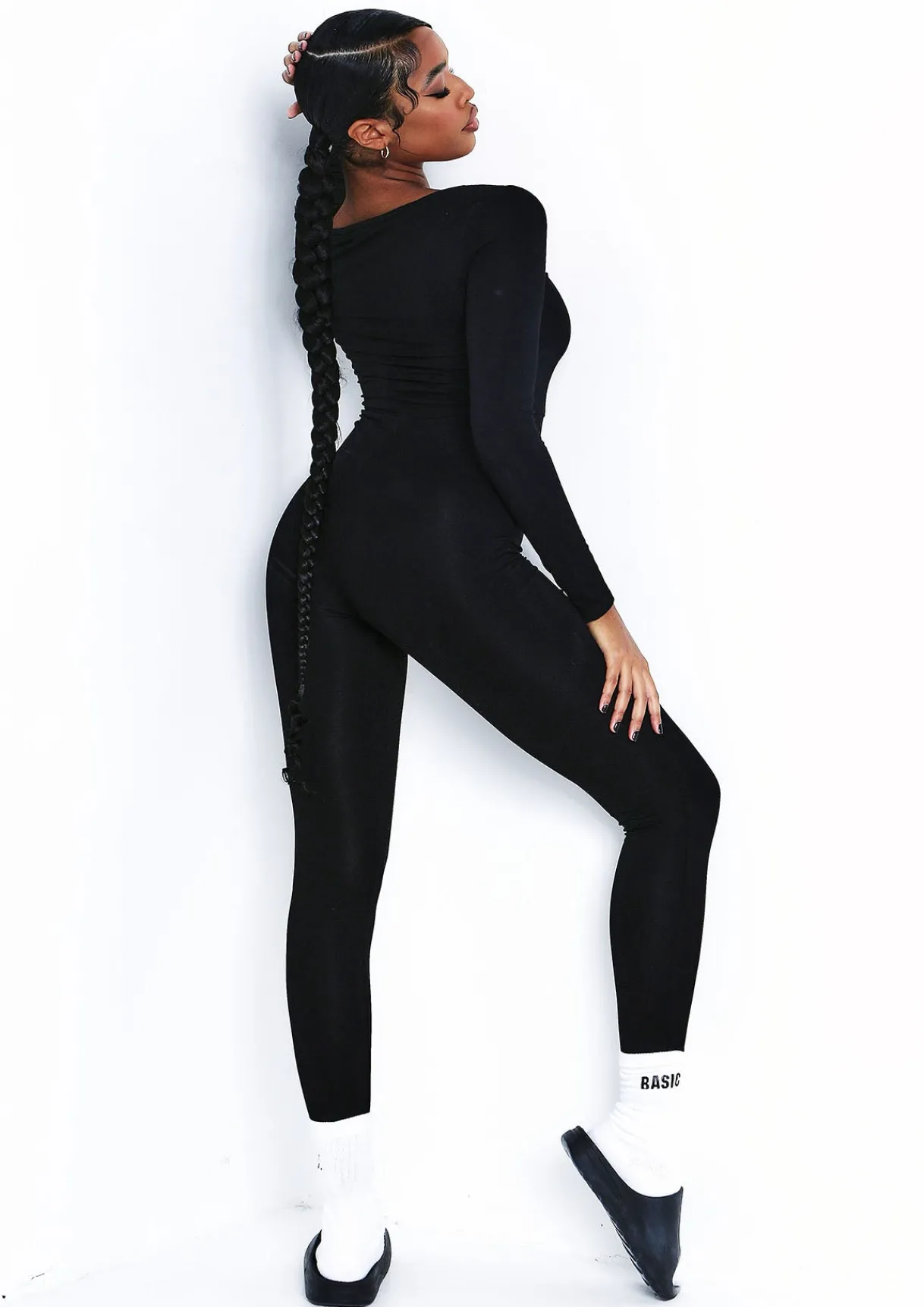 Airport Vibin'|Loungewear*Missy Empire Soph Wide Neck Jumpsuit Black