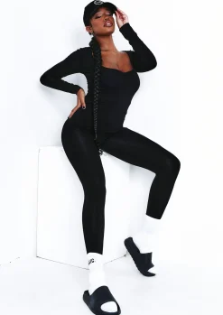 Airport Vibin'|Loungewear*Missy Empire Soph Wide Neck Jumpsuit Black