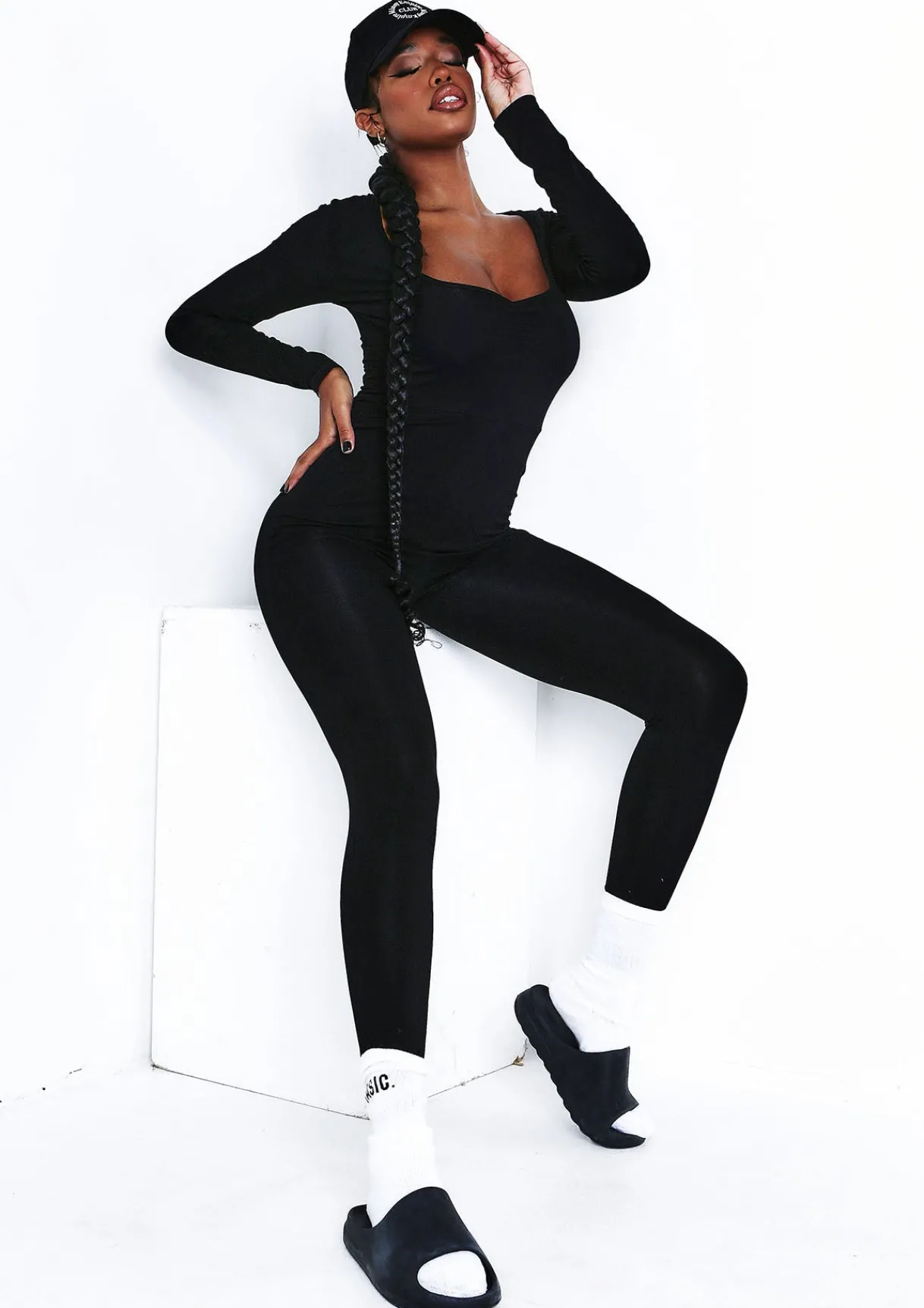 Airport Vibin'|Loungewear*Missy Empire Soph Wide Neck Jumpsuit Black