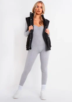 Airport Vibin'|Jumpsuits & Playsuits*Missy Empire Soph Wide Neck Jumpsuit Grey