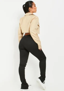 Airport Vibin'|Leggings*Missy Empire Stassie Black Thick Rib Leggings