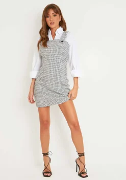Mini Dresses|Dresses*Missy Empire Sylvia Black Tweed Tailored Mini Dress