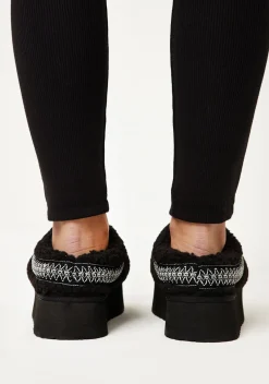 Boots*Missy Empire Tammy Platform Faux Shearling Slip On Boots Black