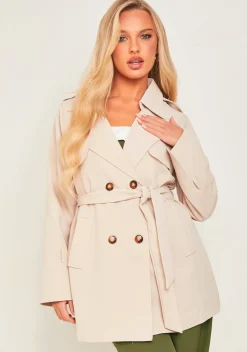 Coats & Jackets*Missy Empire Teagan Beige Short Trench Coat