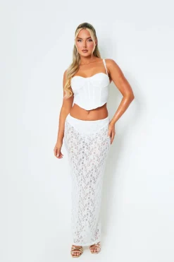 Skirts|Co-Ords*Missy Empire Thalia White Lace Maxi Skirt