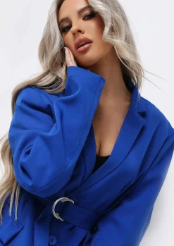 Coats & Jackets|Blazers*Missy Empire Tia Oversized Belted Blazer Royal Blue