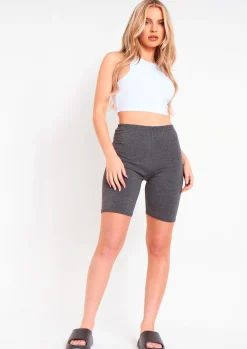Airport Vibin'|Shorts*Missy Empire Tilly Basic Cycle Shorts Charcoal