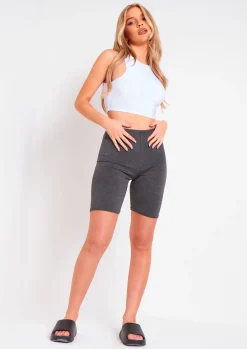 Airport Vibin'|Shorts*Missy Empire Tilly Basic Cycle Shorts Charcoal