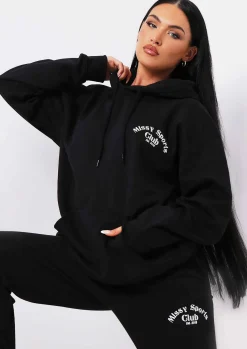 Airport Vibin'|Tracksuits*Missy Empire Tina Missy Sports Club Casual Joggers Black