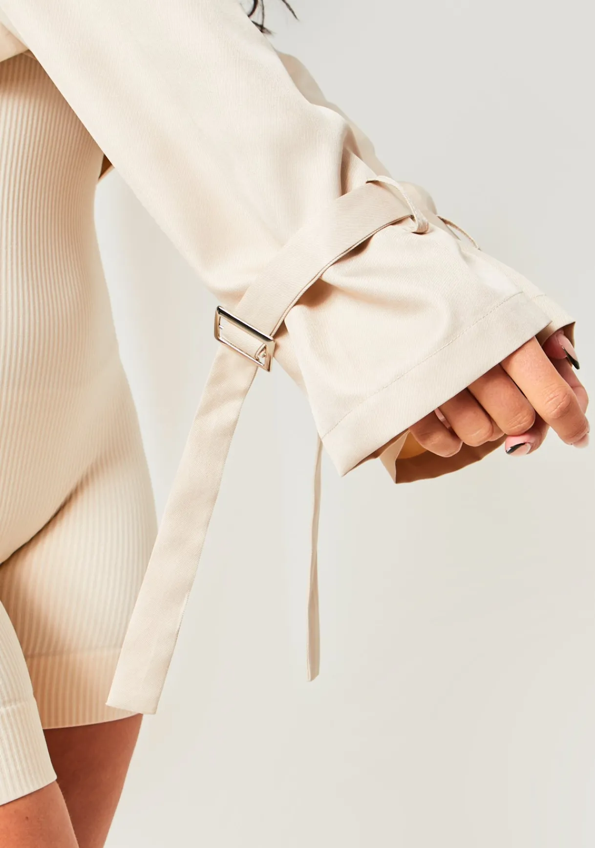 Coats & Jackets*Missy Empire Vera Stone Oversized Cropped Trench